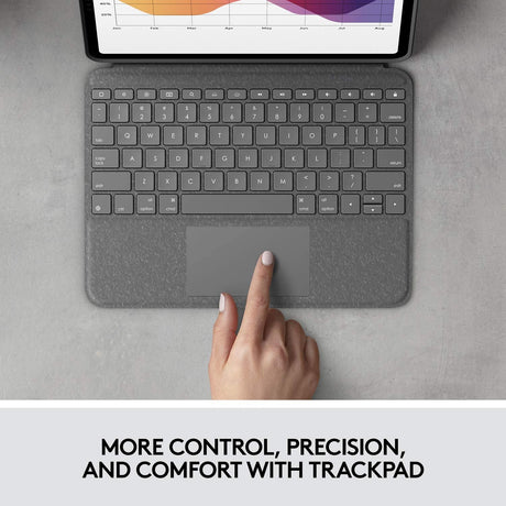 Logitech Folio Touch iPad Air 4th/5th Gen Keyboard Case with Trackpad - Grey - Kazoop 