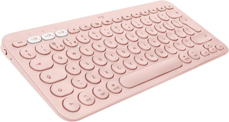 Logitech K380 Multi-Device Bluetooth Slim Keyboard for Mac - Pink Rose - Kazoop 