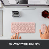 Logitech K380 Multi-Device Bluetooth Slim Keyboard for Mac - Pink Rose - Kazoop 