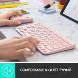 Logitech K380 Multi-Device Bluetooth Slim Keyboard for Mac - Pink Rose - Kazoop 