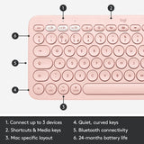 Logitech K380 Multi-Device Bluetooth Slim Keyboard for Mac - Pink Rose - Kazoop 