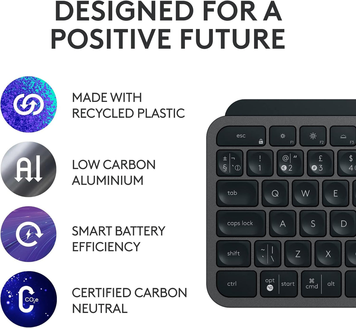 Logitech MX Keys S QWERTY UK Wireless Keyboard & Mouse - Graphite - Kazoop 