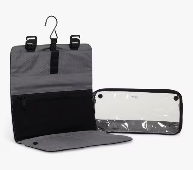 TUMI Hanging Toiletry Bag Travel Kit with Removable Pouch & Hook - Black