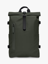 Rains Rolltop Waterproof 17L  Rucksack With Adjustable Strap Green - Large