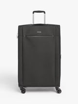 John Lewis Vienna 4-Wheel 76cm Lightweight Large Soft Shell Suitcase - Black