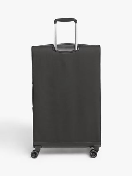 John Lewis Vienna 4-Wheel 76cm Lightweight Large Soft Shell Suitcase - Black