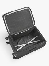 John Lewis Vienna 4-Wheel 76cm Lightweight Large Soft Shell Suitcase - Black