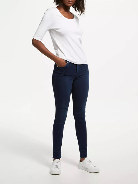 7 For All Mankind High Rise Slim Illusion Luxe Jeans - Rich Indigo - W32/L30