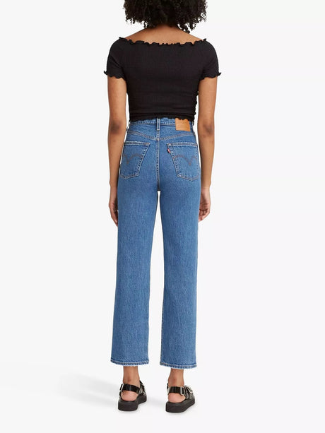 Levi's Ribcage High Rise Straight Cut Cropped Jeans - Jazz Pop - W27/L27