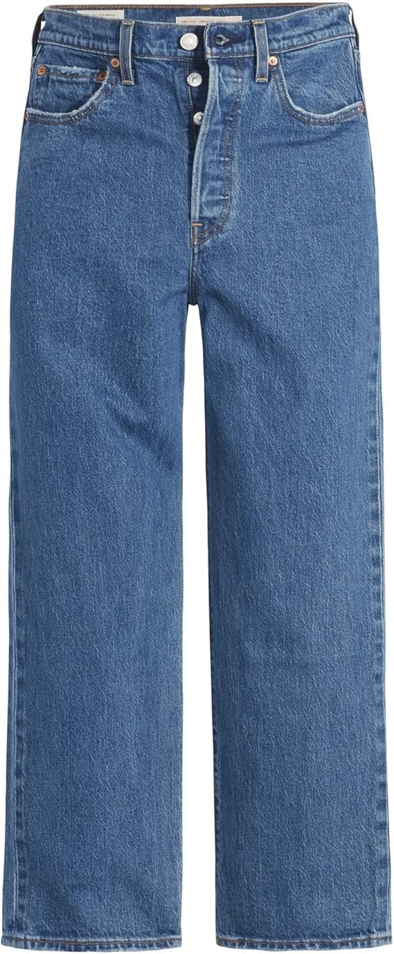 Levi's Ribcage High Rise Straight Cut Cropped Jeans - Jazz Pop - W31/L27