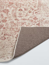John Lewis Antigua Floral Cotton/Wool Medallion Rug L180 x W125cm - Red