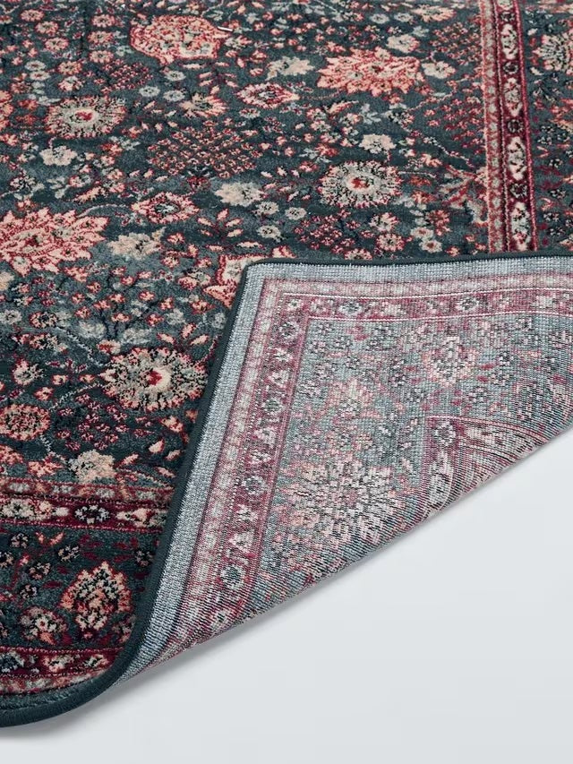 John Lewis Royal Heritage Floral Wool Pile Rug L200 x W135cm - Green/Red - Kazoop 
