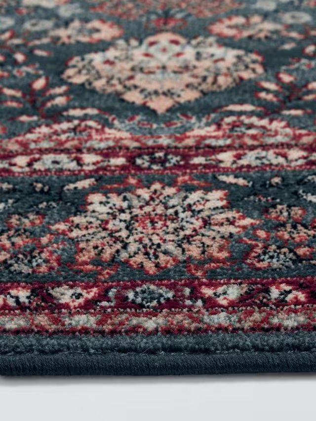 John Lewis Royal Heritage Floral Wool Pile Rug L200 x W135cm - Green/Red - Kazoop 