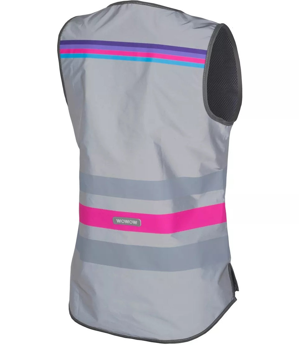 Wowow Lucy High Visibility Full Reflective Vest with Zip - Size XL - Pink - Kazoop 