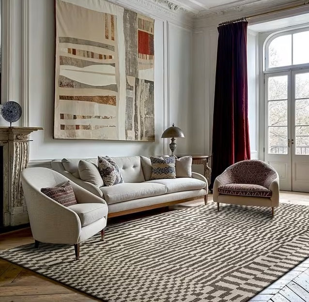 Louis De Poortere Berber Caidal Rectangular Rug L240 x W170cm - Black/White