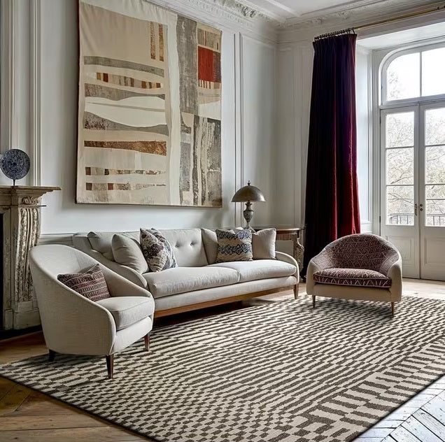 Louis De Poortere Berber Caidal Indoor Rug L280 x W200cm - Black/White - Kazoop 