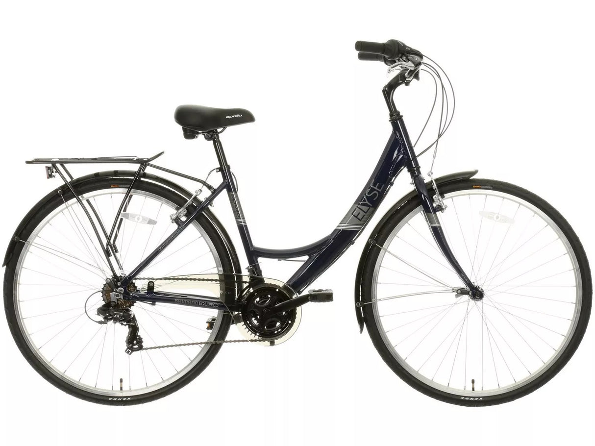 Apollo Elyse Womens 21-Speed 700c Alloy Hybrid Bike - Medium Frame - Navy