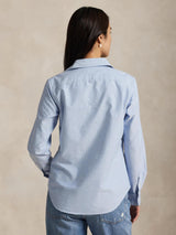 Ralph Lauren Classic Womens Cotton Slim Fit Oxford Shirt Light Blue - Size 6