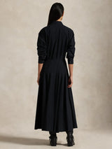 Ralph Lauren Womens Panelled Cotton Canvas Shirt Dress Polo Black - Size 8