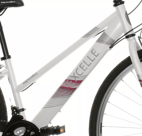 Apollo Excelle Womens 18-Speed Hybrid Bike - Small 14'' Steel Frame - White