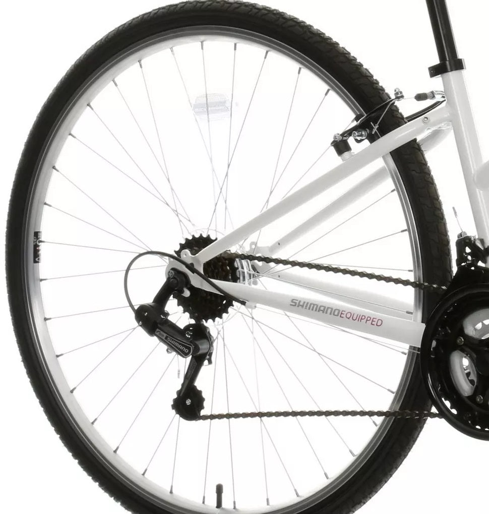 Apollo Excelle Womens 18-Speed Hybrid Bike - Small 14'' Steel Frame - White