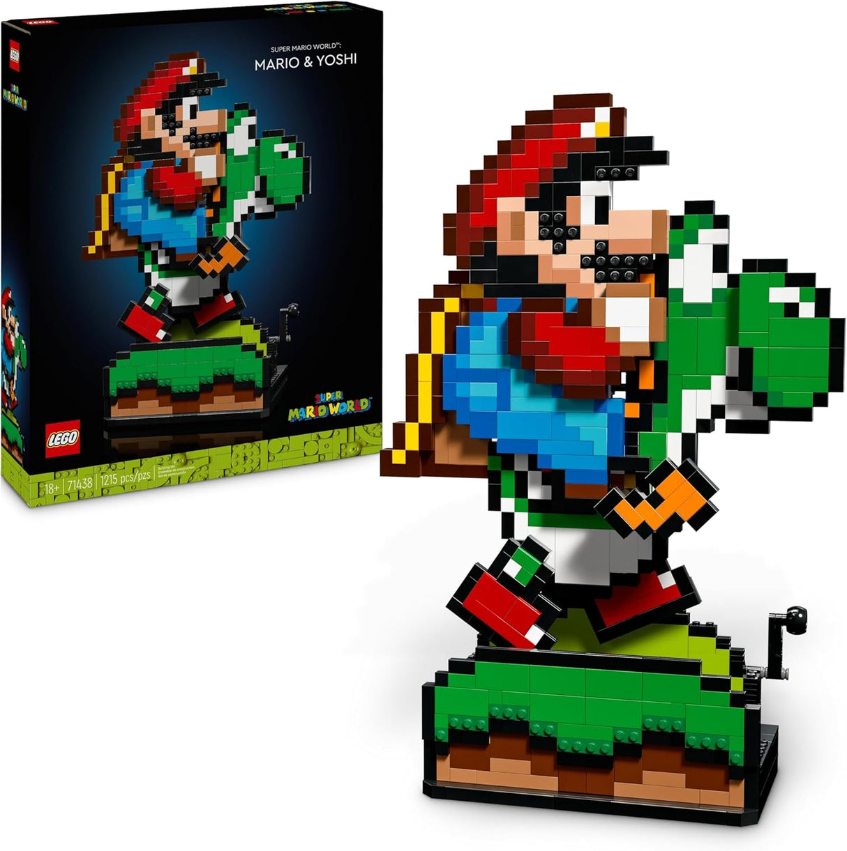 LEGO Super Mario 71438 Mario & Yoshi Pixelated Character Figure Building Set