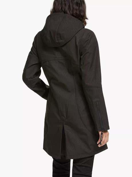 Ilse Jacobsen Hornbæk Women's 3/4 Length 2-Way Zip Raincoat - Black - UK 16