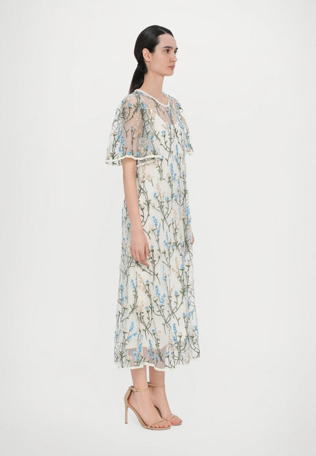 MUNTHE Urilanca Transparent/Multi Short Sleeve Floral Sequin Dress - Size 38