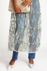 MUNTHE Urilanca Transparent/Multi Short Sleeve Floral Sequin Dress - Size 38