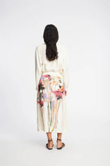 MUNTHE Aruma Abstract Silk Midi Skirt with Pockets - Multi - EU 38/UK 10