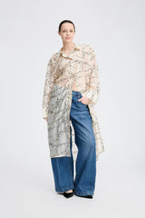 MUNTHE Pryor Floral Embroidered Button Midi Shirt Dress - Cream - Size 38