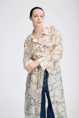 MUNTHE Pryor Floral Embroidered Button Midi Shirt Dress - Cream - Size 38