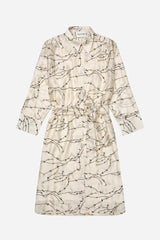 MUNTHE Pryor Floral Embroidered Button Midi Shirt Dress - Cream - Size 38