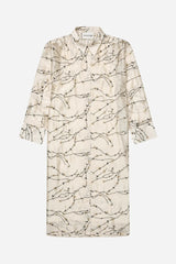 MUNTHE Pryor Floral Embroidered Button Midi Shirt Dress - Cream - Size 38