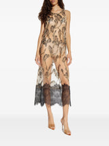 Munthe Women's Natural Lazo Floral-Lace Embellished Maxi Dress Size 44 Black