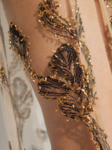 Munthe Women's Natural Lazo Floral-Lace Embellished Maxi Dress Size 44 Black