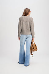 Munthe Lohanna Women Regular Fit Round Neck Knit Jumper Size 34 - Charcoal