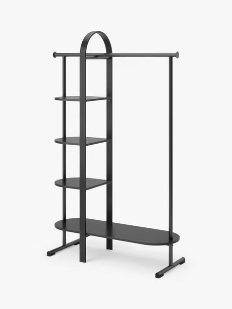 Umbra Bellwood Open Wardrobe Garment Clothes Rail with Shelves - Black - Kazoop 