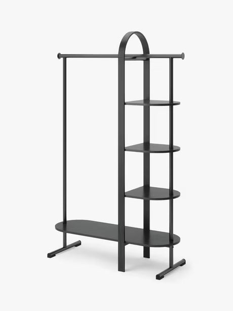 Umbra Bellwood Open Wardrobe Garment Clothes Rail with Shelves - Black - Kazoop 