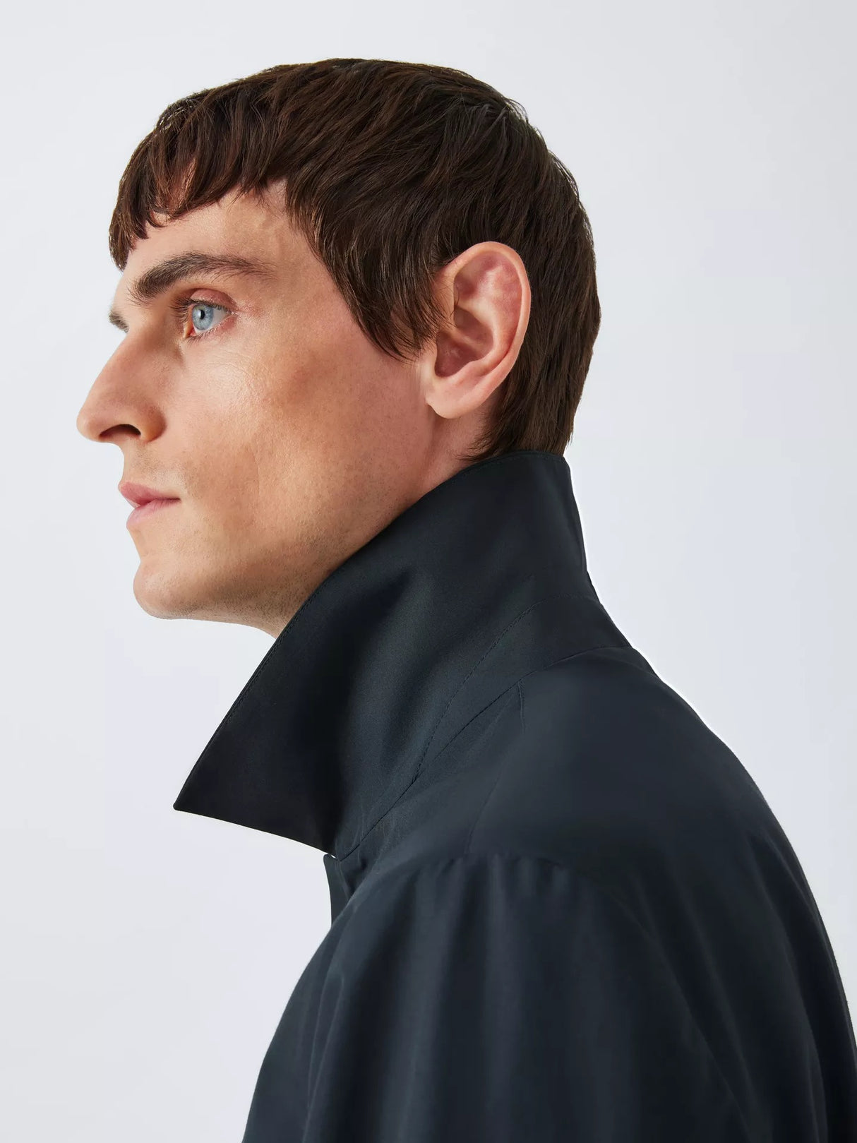 Kin Men's Tech Classic Mid-Length Cotton Blend Mac Coat - Navy Blue - Small