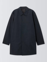 Kin Men's Tech Classic Mid-Length Cotton Blend Mac Coat - Navy Blue - Small