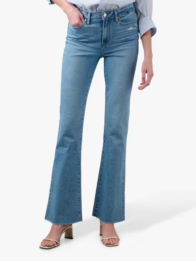 PAIGE Women's Laurel Canyon High Rise Flare Bootcut Jeans - Folk - Size 27