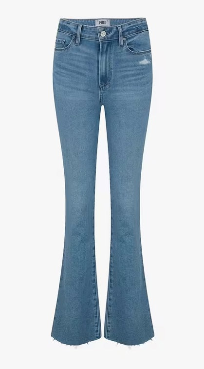 PAIGE Women's Laurel Canyon High Rise Flare Bootcut Jeans - Folk - Size 27