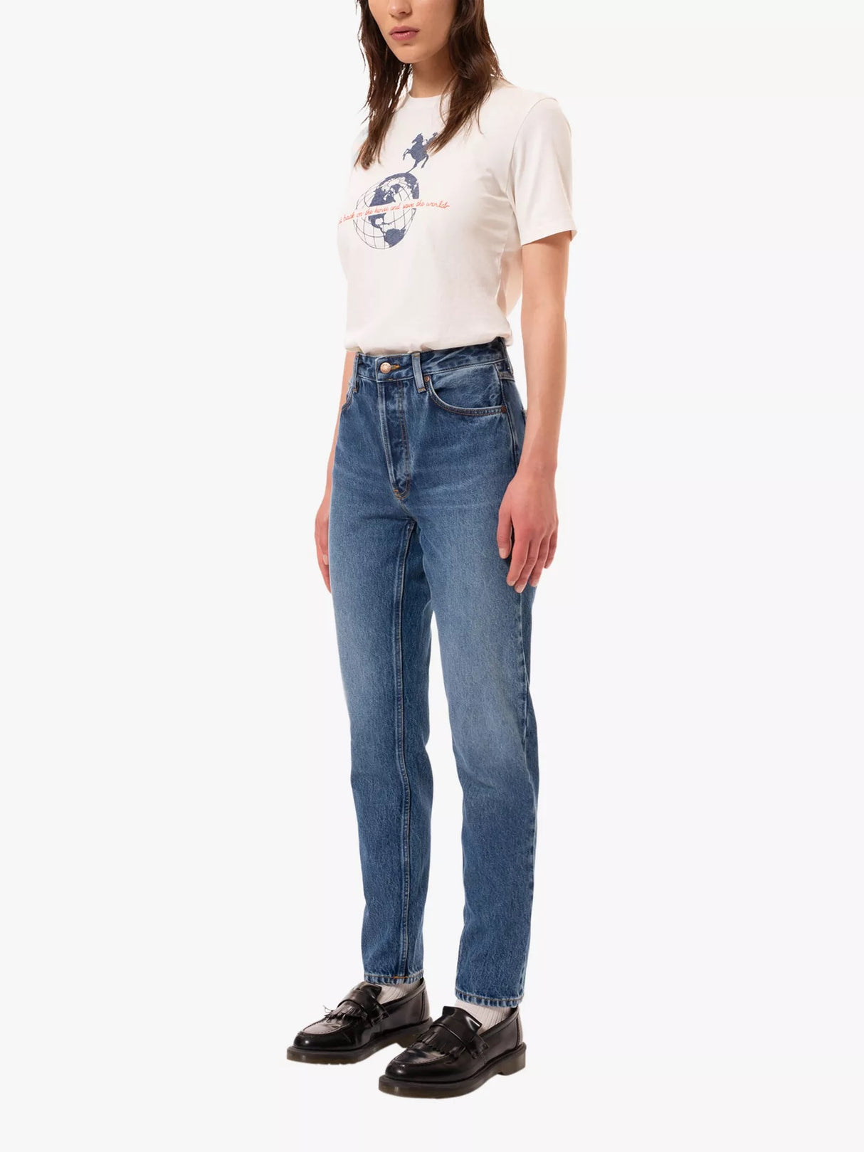 Nudie Jeans Women's Breezy Dreamer Tapered High Rise Jeans - Blue - W26/L26