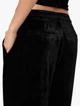 PAIGE Women's Kara High Rise Wide Leg Soft Velvet Trousers - Black - Size 4