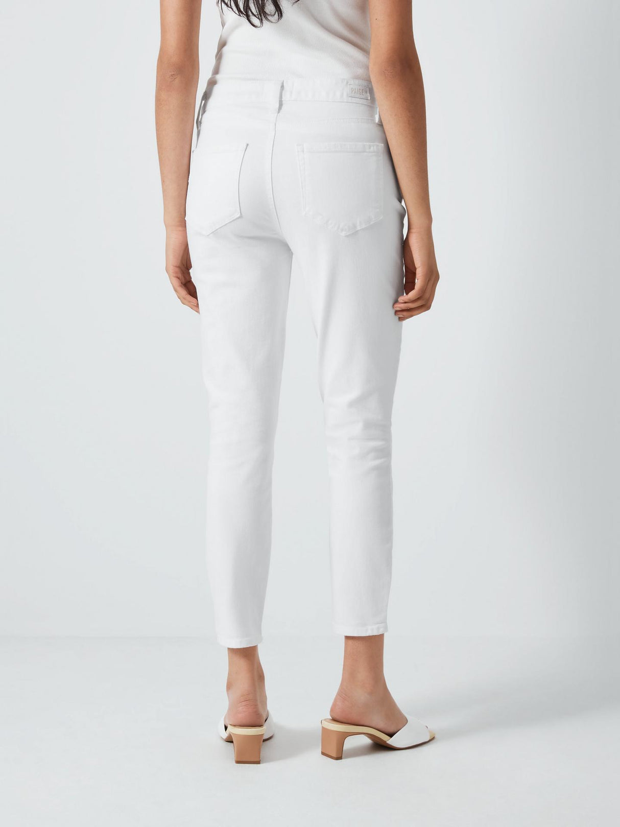 Paige Hoxton Womens High Rise Crop Cotton Skinny Jeans Crisp White - Size 8