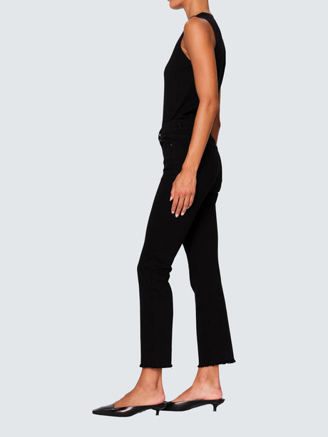 DL1961 Mara Straight Leg Mid Rise Instasculpt Jeans Black Peached Raw - 27