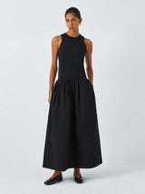 FRAME Racerback Womens Regular Fit Cotton Sleeveless Tank Dress - Black - XL