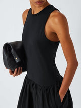 FRAME Racerback Womens Regular Fit Cotton Sleeveless Tank Dress - Black - XL