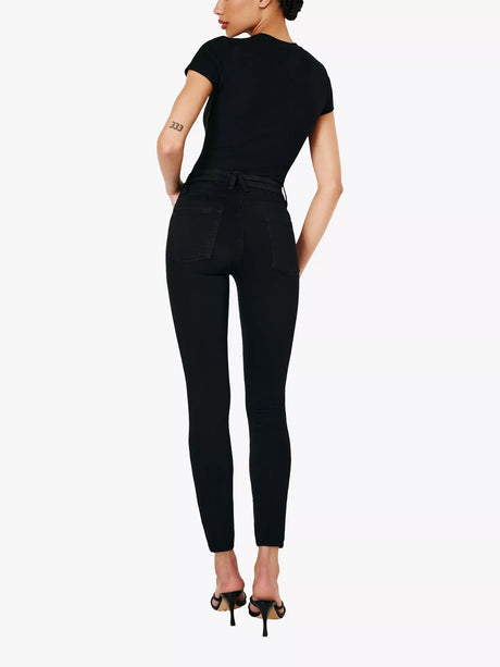 Good American Good Legs Skinny High Rise Cropped Jeans - Black - Size 26